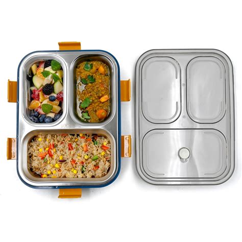 Buy SShop 3-Compartment Insulated 750ML Navy Blue Tiffin Box with ...