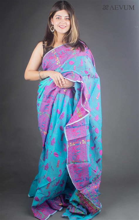 Dhakai Jamdani Saree without Blouse Piece - 6528 – AEVUM