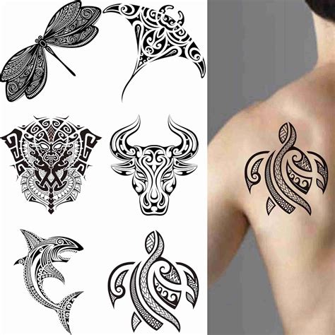Buy Dopetattoo Maori 6 Sheets Temporary Tattoos for Men Adults Maori ...