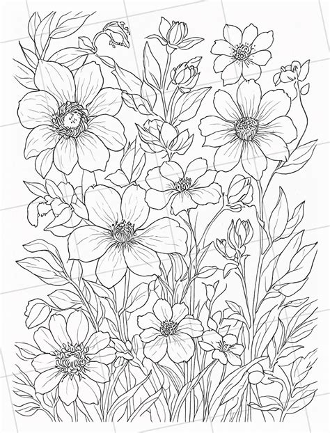 14 PAGES Adult Flower Coloring Pages Floral Design Coloring Pages - Etsy