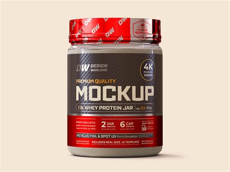 lb Whey Protein Powder Jar Mockup | Free PSD Templates