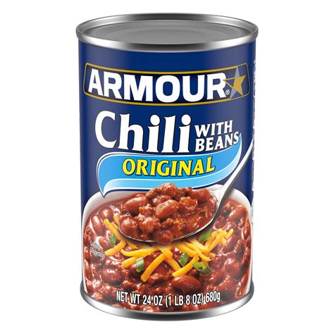 Armour Star Chili with Beans, Pork and Beef Chili, Canned Chili, 24 oz ...