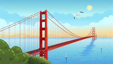 Golden Gate Bridge Drawing Step By Step