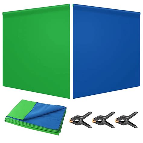 Buy YAYOYA Blue Green Screen Backdrop Kit 5x6.5ft, Reversible ...