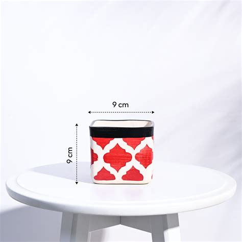 Square Ceramic Pot (3.5 Inch Width) – Ugaoo