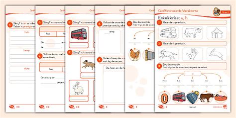 Graad 1 Klanke Gedifferensieerde Werkkaarte u, h