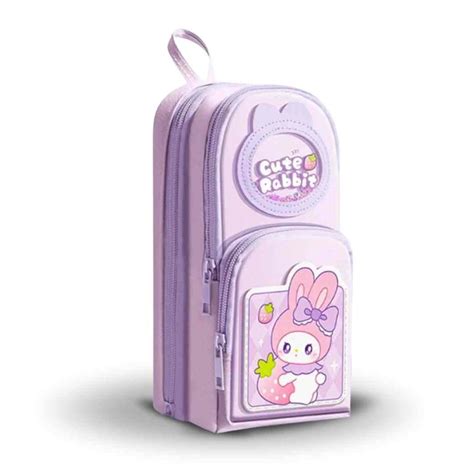 Cute Pink Rabbit Pencil Pouch for Girls | Famyo