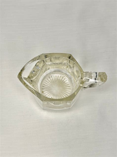Vintage Pressed Glass Creamer Handled Cup - Etsy
