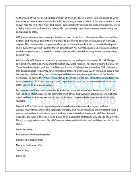 LOR for MS: Sample Letter of Recommendation for MS & Tips