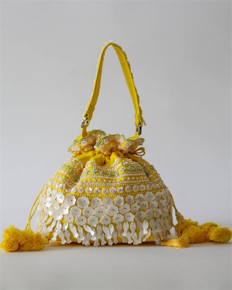 YELLOW INARA POTLI BAG – Madzin : Luxury Womenswear