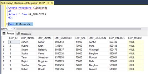 How to Use Stored Procedure SQL 的图像结果