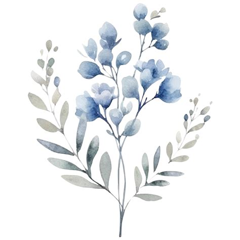 Premium Vector | Watercolor flower illustration illustration of a blue ...