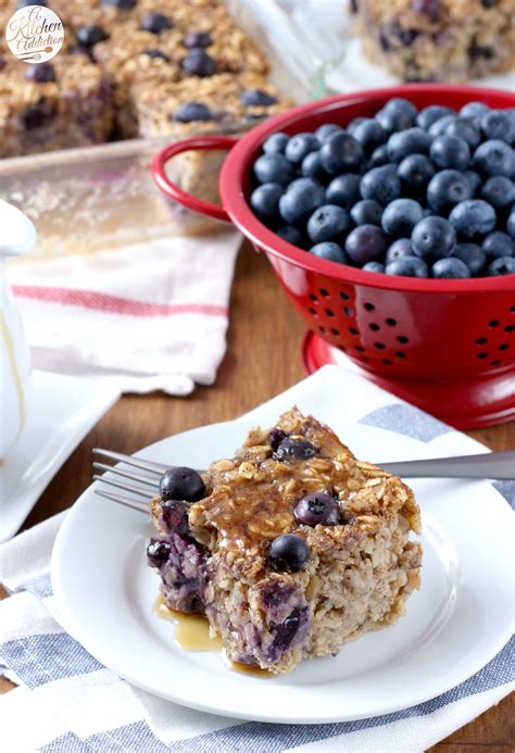 Blueberry Banana Bread Baked Oatmeal - A Kitchen Addiction