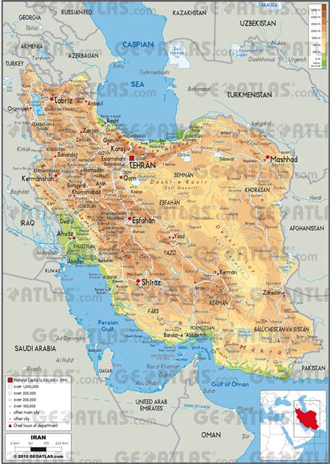 Zagros Mountains Physical Map