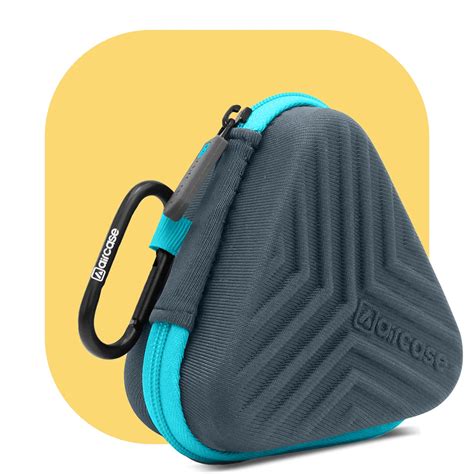 AirCase Earphone Carrying Case Cover with Shockproof EVA Foam & Carabiner