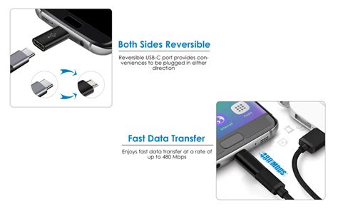ENVOUS USB C Adapter, Type C Female to Micro USB Male Convert Connector ...