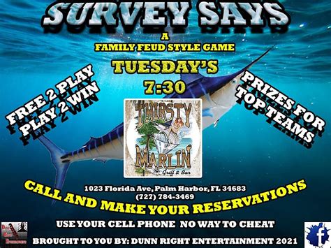 Survey Says (Family Feud Style Game) @ The Thirsty Marlin in Palm ...