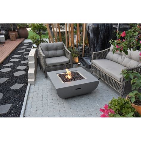 Elementi Westport 34-in 50000-BTU Grey Concrete Propane Gas Fire Pit at ...