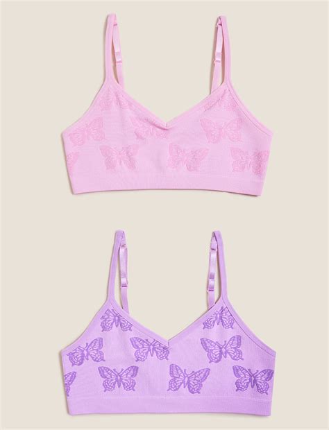 Buy 2pk Seamfree Butterfly Crop Tops (9-16 Yrs) at Marks & Spencer