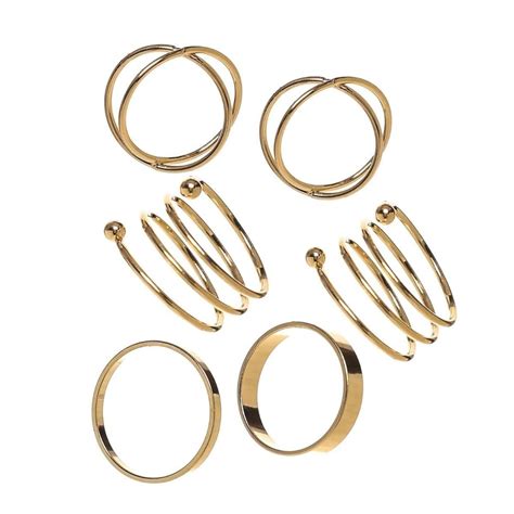 Femnmas 6 Pcs Combo Boho Vintage Style Golden Knuckle Rings Sets for ...