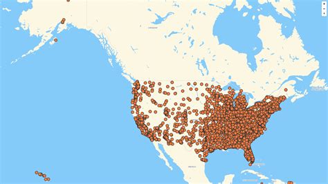 Map of KFC locations, US | Mapstack