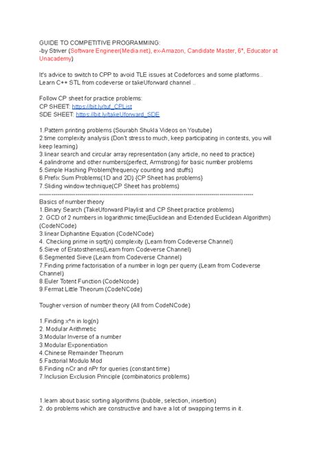 Guide TO Competitive Programming - GUIDE TO COMPETITIVE PROGRAMMING ...