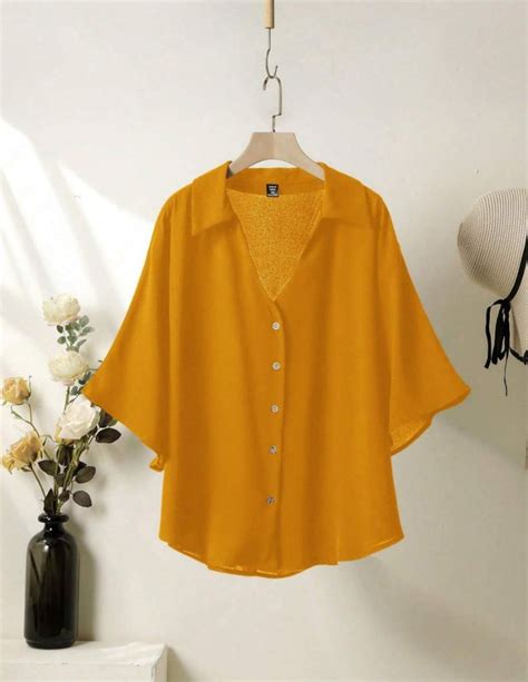 Mustard Yellow Plain Empire Top – Indrani Studio