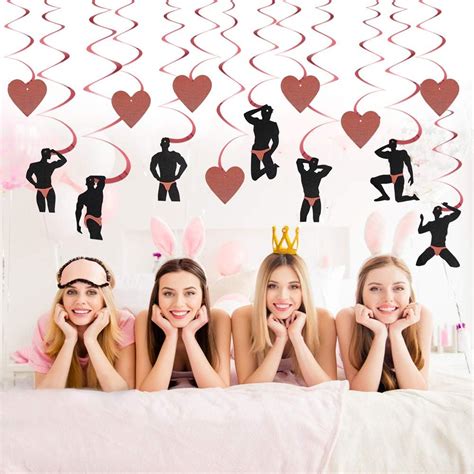 Buy Bachelorette Party Decorations Supplies - Rose Gold Men Dancer with ...