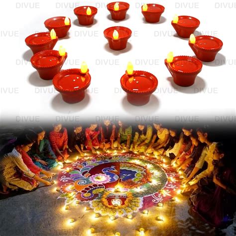 NAXUE Water Sensor Diya Lights Electric Flameless & Smokeless LED Diyas ...