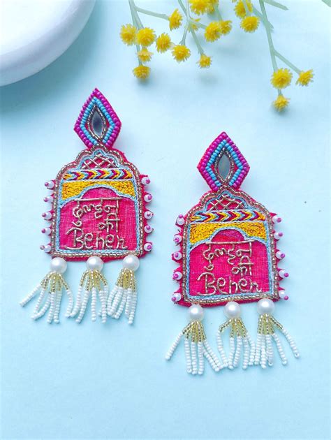 Dulhan Ki Behen Beaded Earrings - Handmade for Haldi Mehndi Events