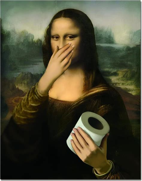 ToFlagify Mona Lisa Funny Bathroom Posters Wall Art Decor Cool Meme ...