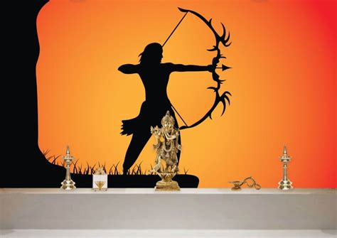 Bhagwan Ram With Bow and Arrow Art Wallpaper for Wall - Magicdecor®
