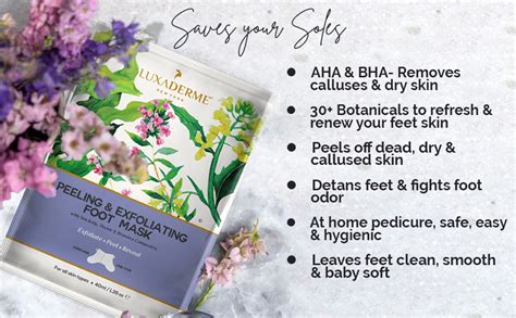 Buy LuxaDerme Peeling and Exfoliating Foot Mask with Sea Kelp, Thyme ...