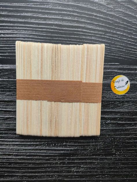 Small Pack of 50 Plain Craft Sticks for Art Projects | Kraft ki Dukaan