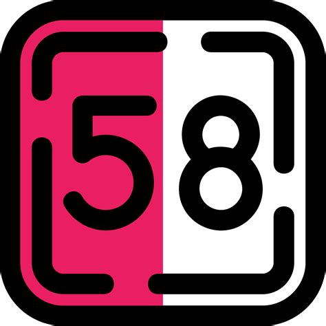 Fifty Eight Filled Half Cut Icon 41867330 Vector Art at Vecteezy