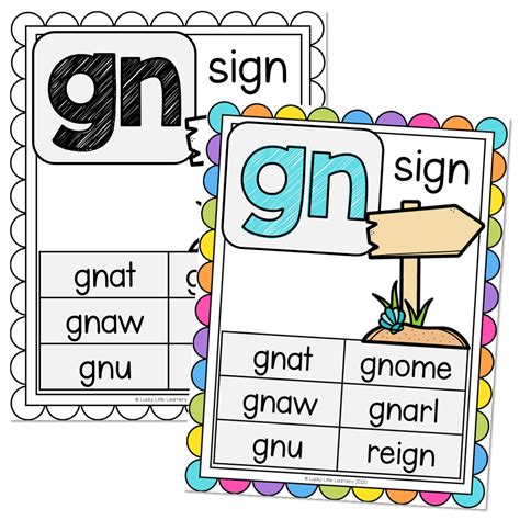 Phonics Posters - Blends, Endings, Digraphs Posters - gn - Lucky Little ...