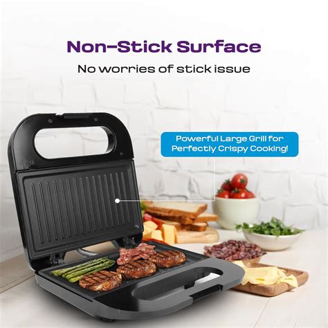 Milton Royal Pro Express 800W Toaster Griller Sandwich Maker | Non-Sti ...