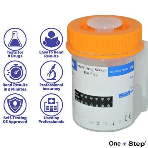 8in1 Drug Cup Test x 5 | Integrated Panel and Cup | Home Health