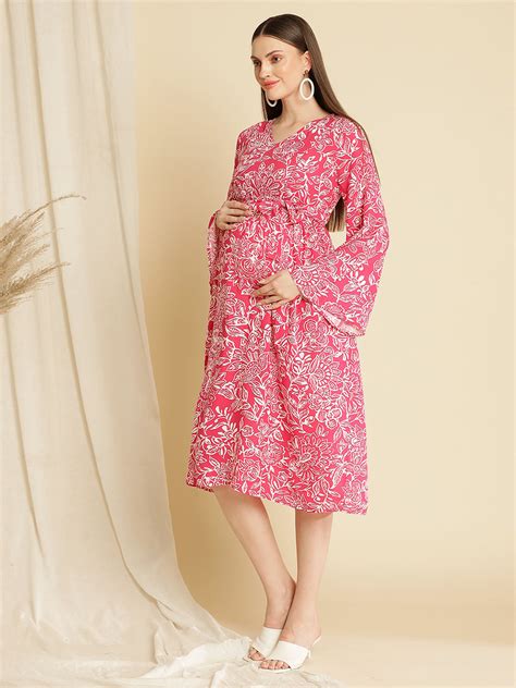Buy Maternity Pink Midi Dress