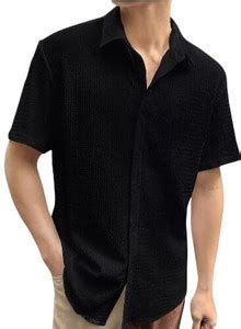 vastraan Men Self Design Casual Black Shirt - Buy vastraan Men Self ...
