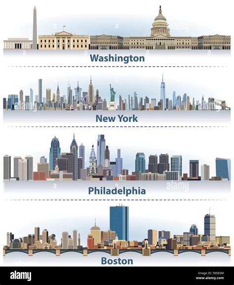 Manhattan skylines Stock-Vektorgrafiken kaufen - Alamy