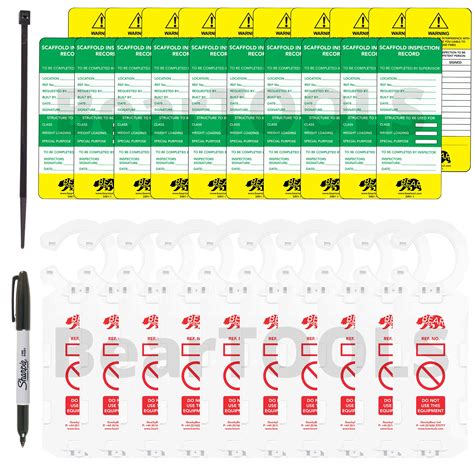 Buy BearTOOLS Scaffold Inspection Record Kit Symbolic Visually Bright ...