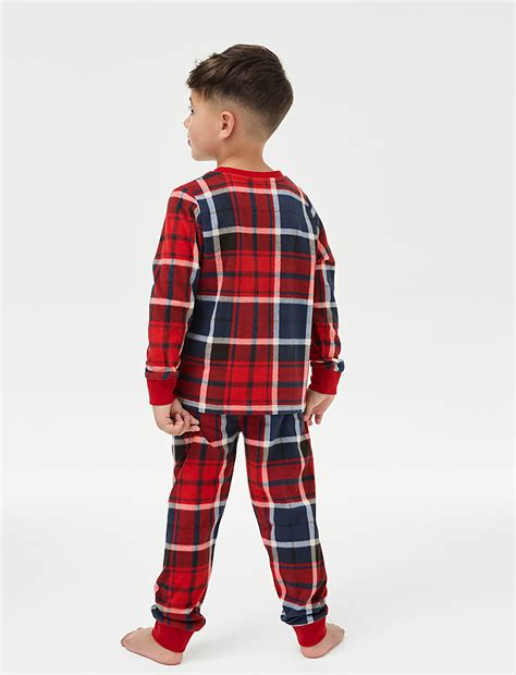 Buy Fleece Checked Pyjamas (1-16 Yrs) at Marks & Spencer