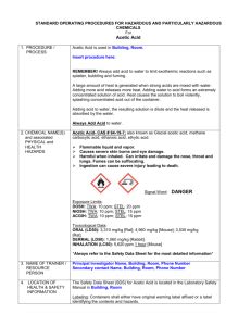 Material Safety Data Sheet Acetic Acid, Glacial ACC# 00120 Section