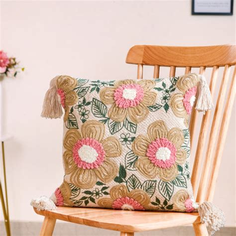 Blossom Delight Throw Cushion Cover 20x12 Inch Online - Premium Cushion ...