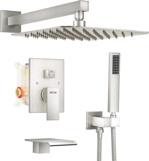 Buy Esnbia Tub Shower System Brushed Nickel, Shower Head with Handheld ...