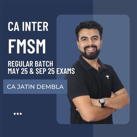 CA Inter | FM SM by Prof. Jatin Dembla | Regular Batch – CA Point