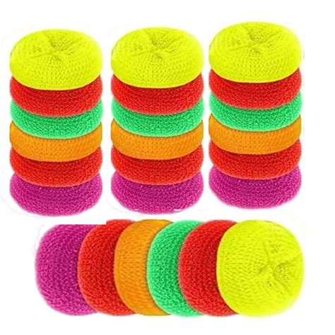 Plastic Scrubber Round Nylon Scrubbers for Teflon Pots and Pans Cleans ...