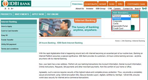 IDBI Bank Net Banking Login, Registration & Password Change