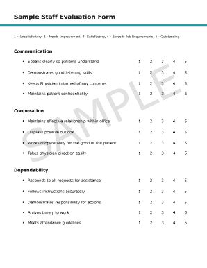 Fillable Online Sample Staff Evaluation Form Fax Email Print - pdfFiller